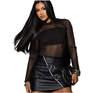 Blusa Manga Longa Tule