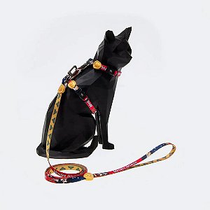 Peitoral com Guia FreeFaro para Gatos Mulher Maravilha P