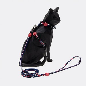 Peitoral com Guia FreeFaro para Gatos Paris P