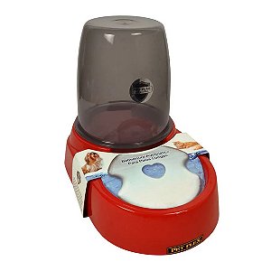 Bebedouro Automático Pelo Longo Pet Flex Vermelho 1,8 L