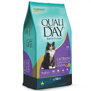 Ração Qualiday Gatos Adultos Castrados Carne 3 kg