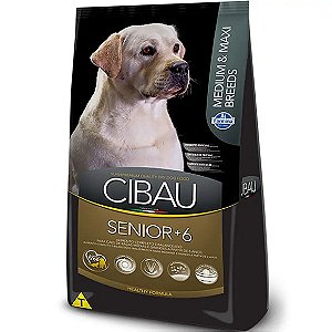 Ração Cibau Cães Sênior +6 Raças Médias e Grandes 12kg