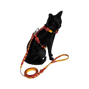Peitoral com Guia para Gatos Harry Potter Grifinória FreeFaro M