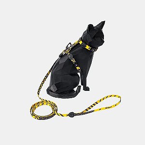 Peitoral com Guia Freefaro para Gatos Harry Potter Lufa-Lufa M
