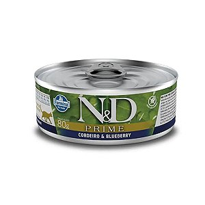 Ração Úmida N&D Prime Gatos Adultos Cordeiro e Blueberry 80 g