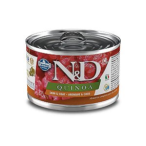 Ração Úmida N&D Quinoa Cães Skin e Coat Arenque e Coco 140 g