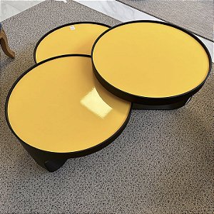 MESA 3 TAMPOS CINZA OU AMARELO