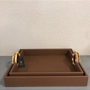 KIT BANDEJAS MDF REVESTIDAS EM PU - 2 PÇS