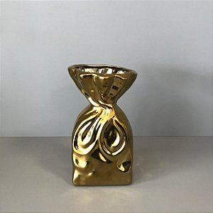 VASO CERÂMICA DOURADO