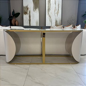 APARADOR CONSOLE IZZY OFF WHITE COM DOURADO 1,80M