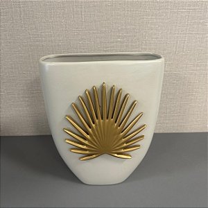 VASO COM APLIQUE PALMEIRA DOURADA