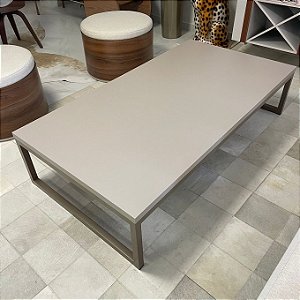 MESA CENTRO SCARLET  METAL CHAMPAGNE E MADEIRA  METALIC