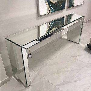 APARADOR ROMAM ESPELHADO PRATA 80X2,00