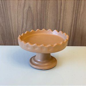 DUPLICADO - BOLEIRA SUPORTE DECORATIVO NUDE ROSADO PEQUENA