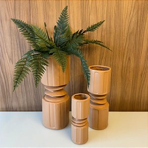 Vaso Virgilio Rosa Salmão em Ceramica P, M e G