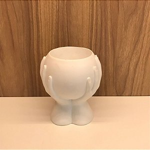 CACHEPOT BRANCO MAOS EM POLIRESINA.