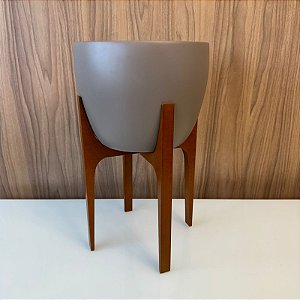 CACHEPOT COM SUPORTE FENDI EM MADEIRA PEQUENO 61X30CM