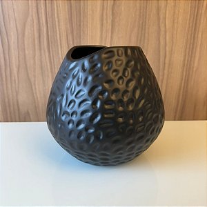 VASO DE CERAMICA  LUA PRETO FOSCO - MEDIO .