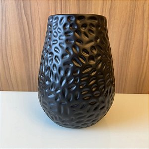 VASO DE CERAMICA  LUA PRETO FOSCO - GRANDE .