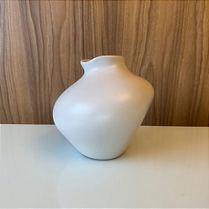 VASO GARRAFA MOVIMENT ORGANICO BRANCO FOSCO GRANDE 23CM