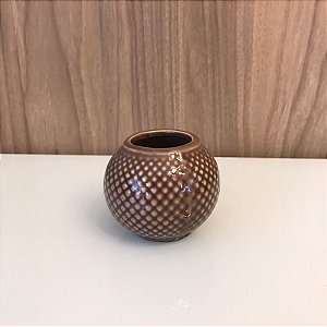 VASO MINI BOLA DE CERAMICA MARROM