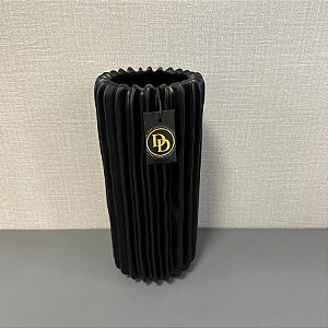 VASO CANELADO PRETO FOSCO GRANDE