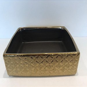VASO QUADRADO GRANDE DOURADO