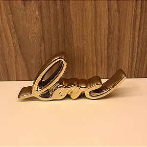 ESCULTURA PALAVRA MINI LOVE EM CERAMICA - DOURADO