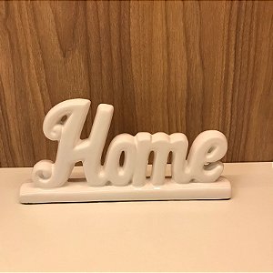 ESCULTURA PALAVRA EM CERAMICA HOME - BRANCO