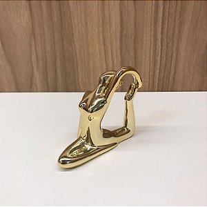 ESCULTURA / ESTATUETA IOGA MÃO NO PÉ MINI DOURADA