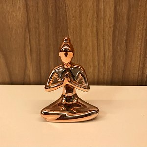 ESCULTURA / ESTATUETA IOGA MEDITANDO ROSE MINI