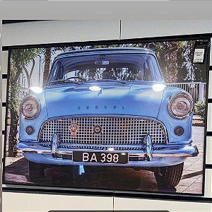 QUADRO COM VIDRO CARRO AZUL