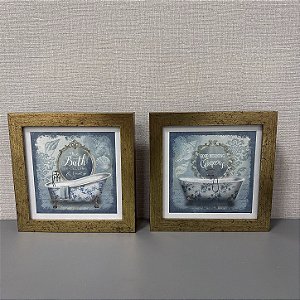 PAR DE QUADROS PARA LAVABO 22X22CM