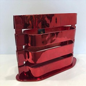 VASO VASADO VERMELHO DE VIDRO