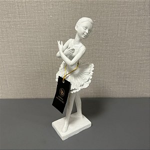 ESCULTURA DECOR EM POLIRESINA BAILARINA  BRAÇOS CRUZADOS