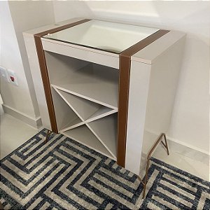 BAR ATLANTIS OFF WHITE BRILHO COM METAL COBRE