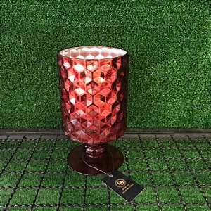 VASO CASTIÇAL EM VIDRO VERMELHO - PEQUENO