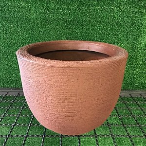 VASO BOJUDO MARROM TEXTURIZADO DE PLASTICO