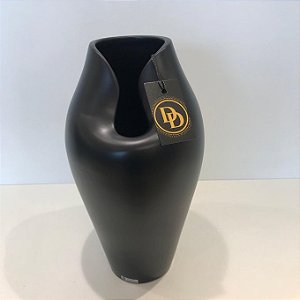 VASO DE CERAMICA PRETO FOSCO - MÉDIO