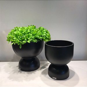 CACHEPOT PRETO FOSCO G 22x20,5cm M 17x20,5cm