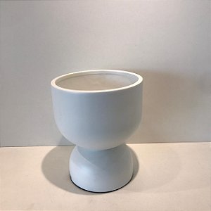 CACHEPOT DE CERAMICA BRANCO FOSCO ALTO