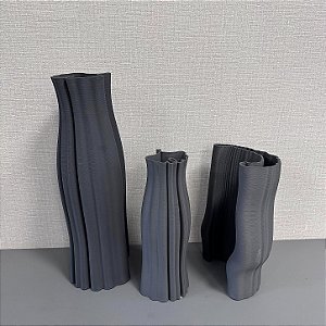 VASO DECOR CERAMICA 3D CHUMBO 45X16CM, 30X19CM E 31X12CM