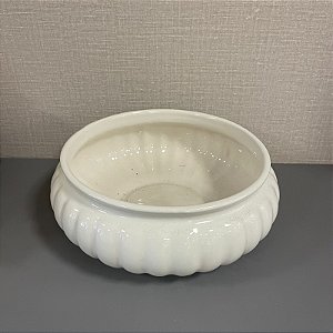 CACHEPOT BRANCO DE CERAMICA DETALHES GRANDE