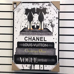QUADRO TELA EM CANVA LIVROS 90CM X 20CM