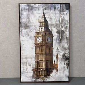 QUADRO TELA EM CANVA RELOGIO LONDRES 1,20M X 70CM