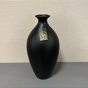 GARRAFA REDONDA DE CERAMICA PRETO FOSCO