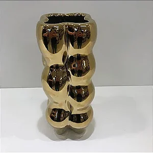 VASO CERAMICA DOURADO BUBBLE - GRANDE