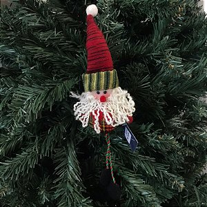 ENFEITE PAPAI NOEL DE TECIDO COM PERNINHAS