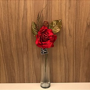 HASTE ROSA VERMELHA E PINHA