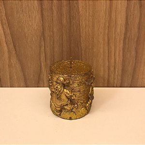 VELA DECORATIVA NATALINA  COM DETALHE DOURADA